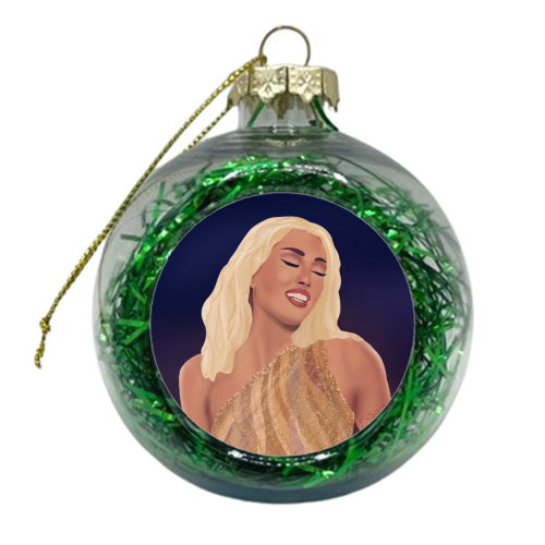 Miley Cyrus - xmas bauble by Rock and Rose Creative
