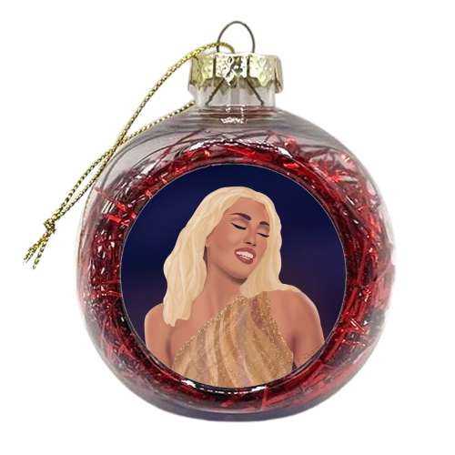 Miley Cyrus - xmas bauble by Rock and Rose Creative