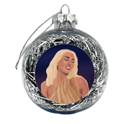 Miley Cyrus - xmas bauble by Rock and Rose Creative