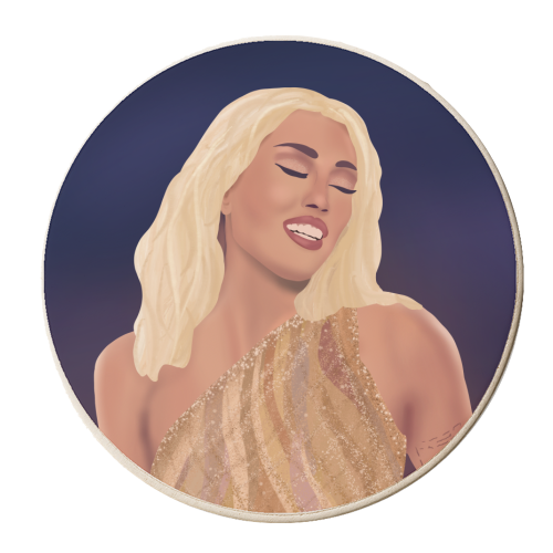 Miley Cyrus - personalised beer coaster by Rock and Rose Creative