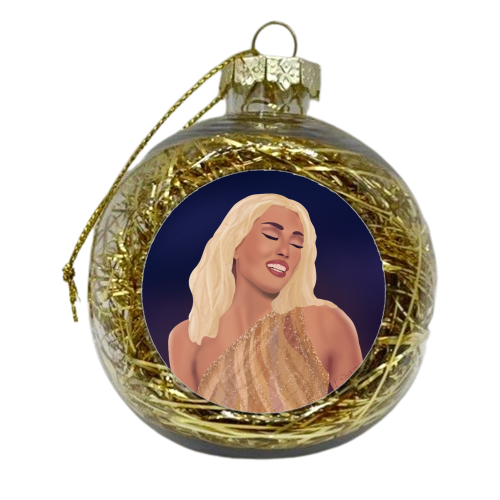 Miley Cyrus - xmas bauble by Rock and Rose Creative