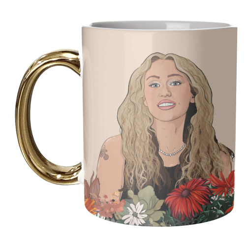 Miley Flowers - unique mug by The Queer Store