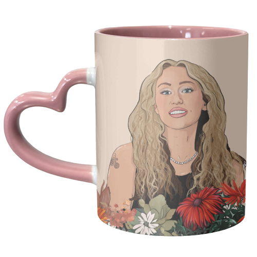 Miley Flowers - unique mug by The Queer Store
