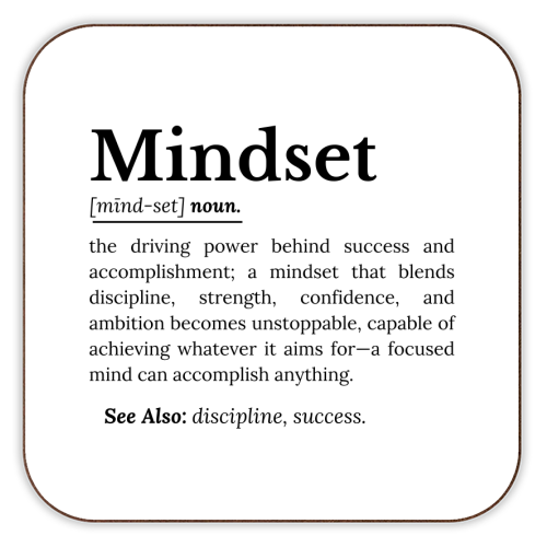 Mindset Definition - personalised beer coaster by timsal shol