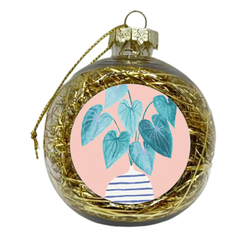 Minimal painted houseplant - xmas bauble by lauradidthis