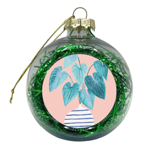 Minimal painted houseplant - xmas bauble by lauradidthis