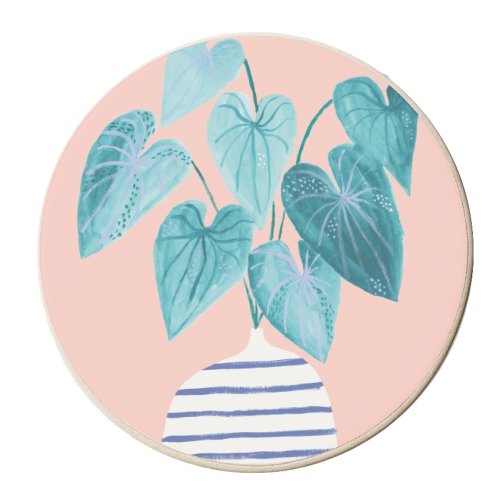 Minimal painted houseplant - personalised beer coaster by lauradidthis