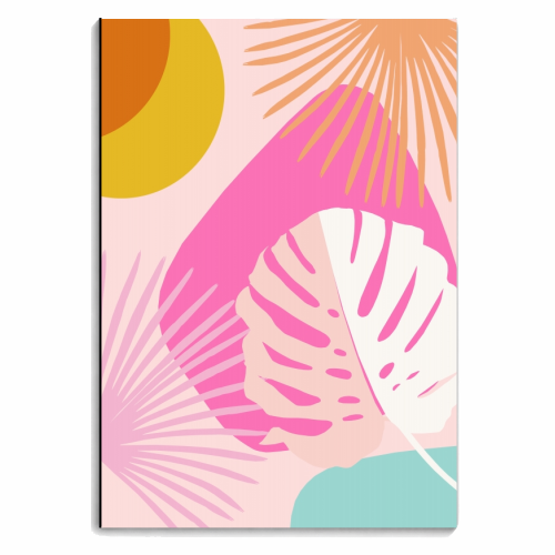 Minimal Yin Yang Monstera Fan Palm Summer Finesse #1 #tropical #decor #art - personalised A4, A5, A6 notebook by Anita Bella Jantz