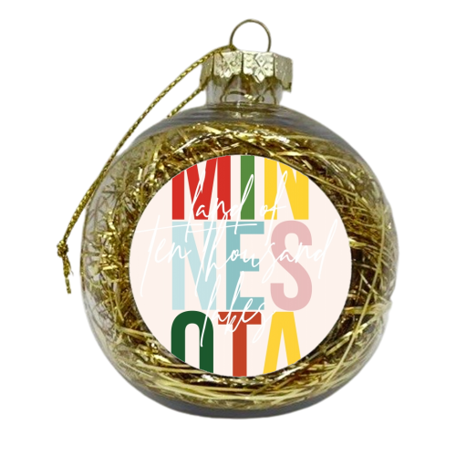 Minnesota "Land of Ten Thousand Lakes" Color State - xmas bauble by Toni Scott