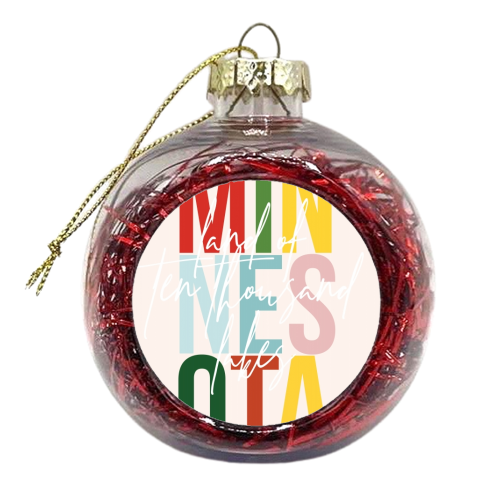Minnesota "Land of Ten Thousand Lakes" Color State - xmas bauble by Toni Scott