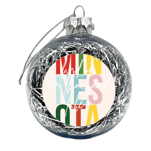 Minnesota "Land of Ten Thousand Lakes" Color State - xmas bauble by Toni Scott