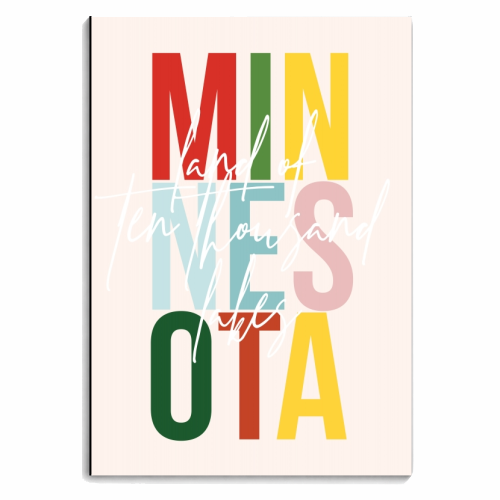 Minnesota "Land of Ten Thousand Lakes" Color State - personalised A4, A5, A6 notebook by Toni Scott