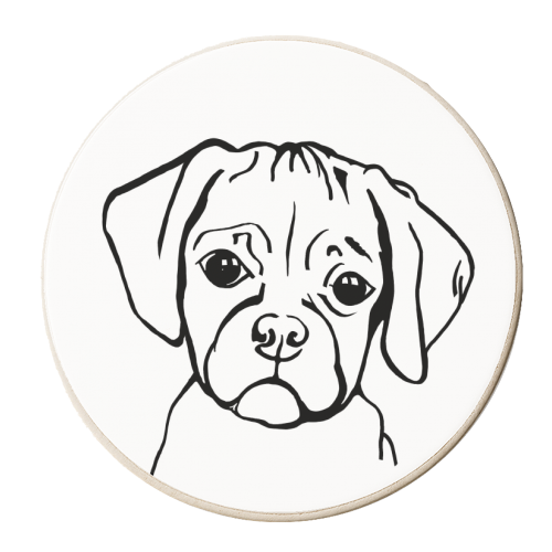 Minnie The Puggle - personalised beer coaster by Mr Fitchard