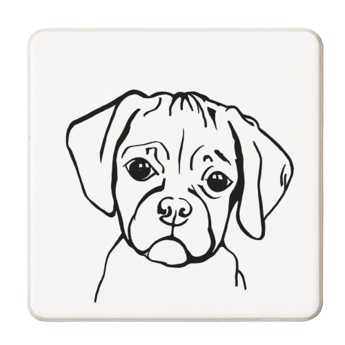 Minnie The Puggle - personalised beer coaster by Mr Fitchard