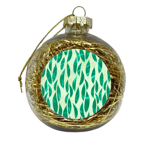 Mint Leaves pattern - xmas bauble by DejaReve