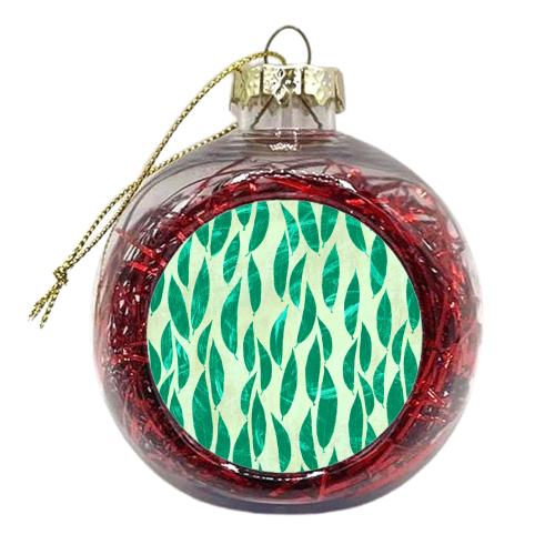 Mint Leaves pattern - xmas bauble by DejaReve