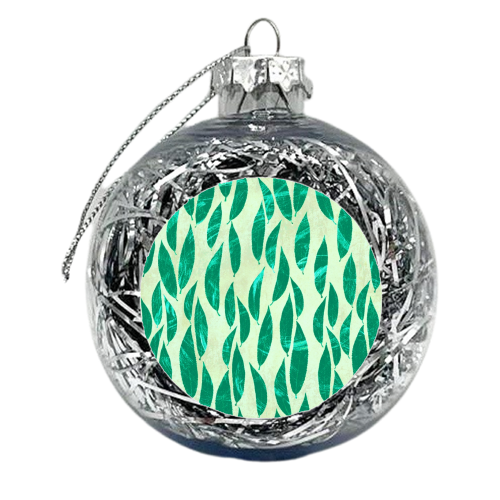 Mint Leaves pattern - xmas bauble by DejaReve
