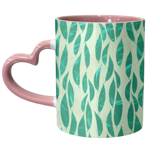Mint Leaves pattern - unique mug by DejaReve