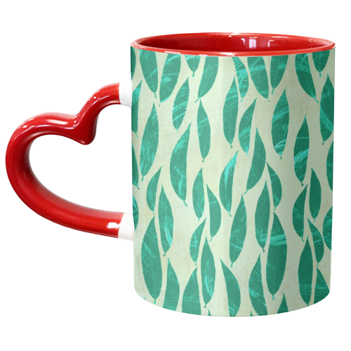 Mint Leaves pattern - unique mug by DejaReve
