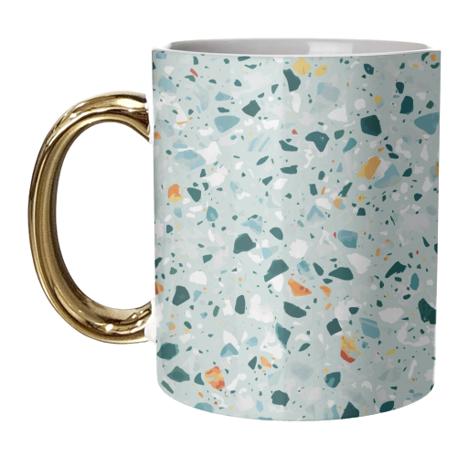 Mint Terrazzo - unique mug by Uma Prabhakar Gokhale