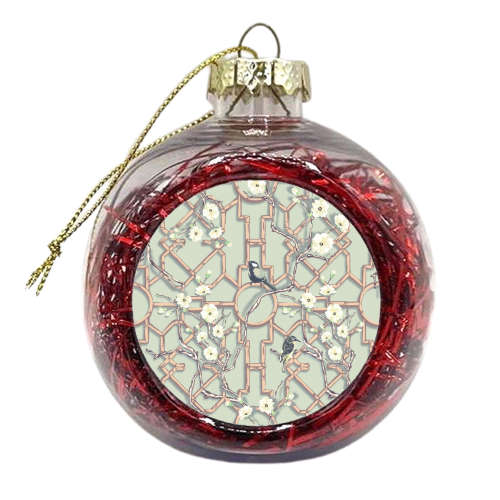 Mint Trellis - xmas bauble by Draper & Harlow