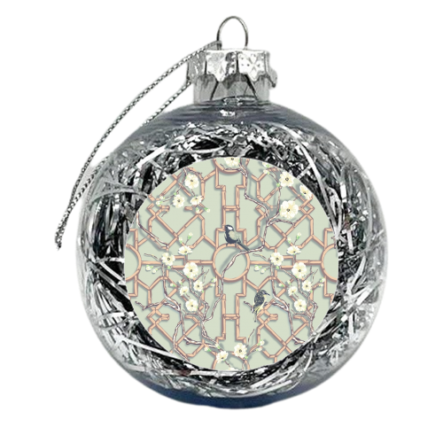 Mint Trellis - xmas bauble by Draper & Harlow