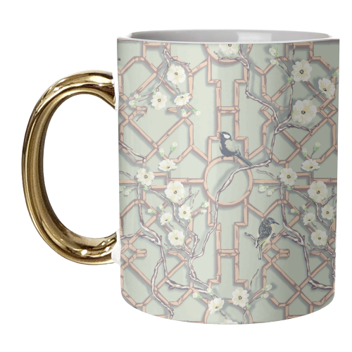 Mint Trellis - unique mug by Draper & Harlow