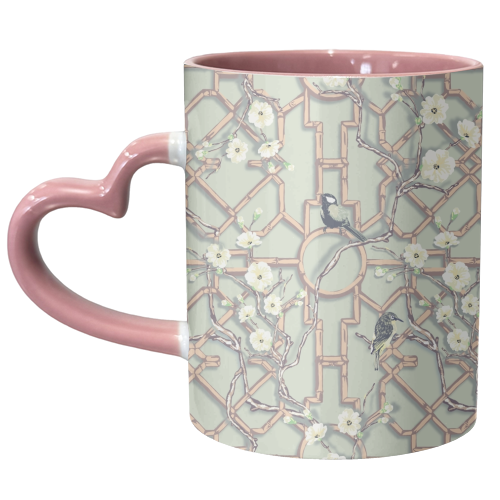Mint Trellis - unique mug by Draper & Harlow