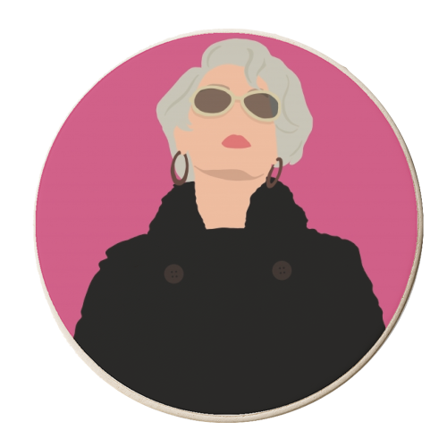 Miranda Priestly - personalised beer coaster by Cheryl Boland