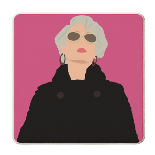 Miranda Priestly - personalised beer coaster by Cheryl Boland