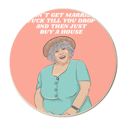 Miriam Margolyes - personalised beer coaster by The Queer Store