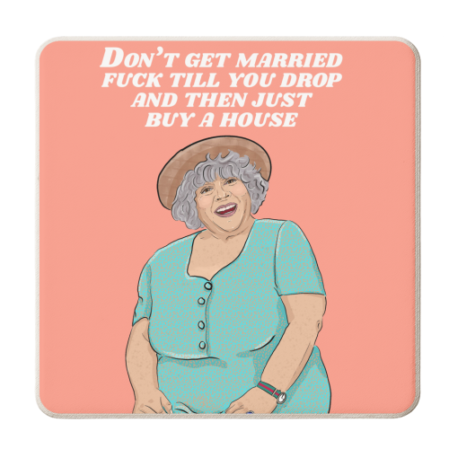 Miriam Margolyes - personalised beer coaster by The Queer Store