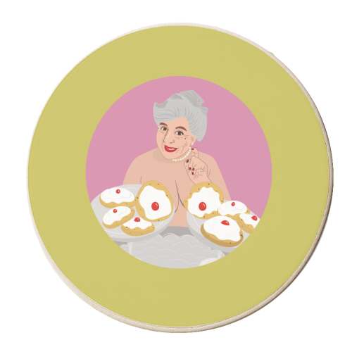 Miriam Margoyles Baps Out - personalised beer coaster by Laura Lonsdale