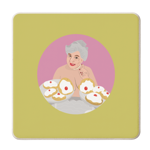 Miriam Margoyles Baps Out - personalised beer coaster by Laura Lonsdale