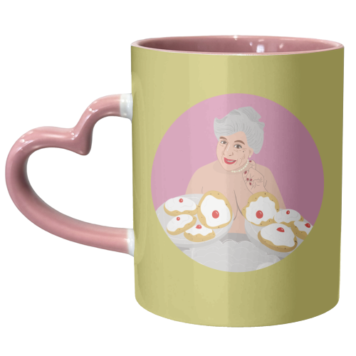 Miriam Margoyles Baps Out - unique mug by Laura Lonsdale