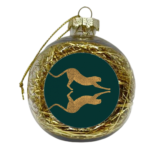 Mirrored Cheetahs - xmas bauble by Ella Seymour