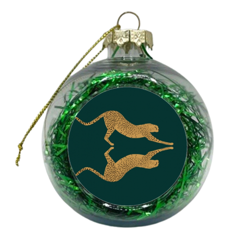 Mirrored Cheetahs - xmas bauble by Ella Seymour