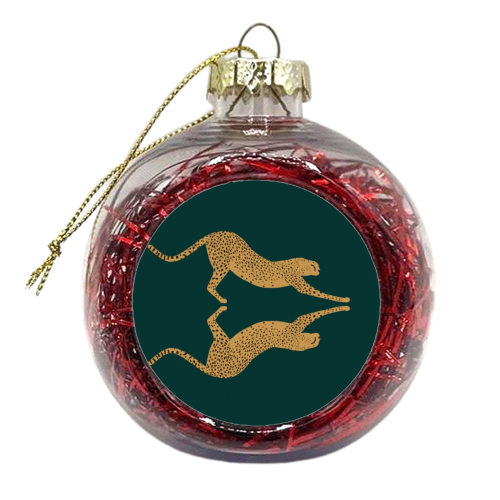 Mirrored Cheetahs - xmas bauble by Ella Seymour