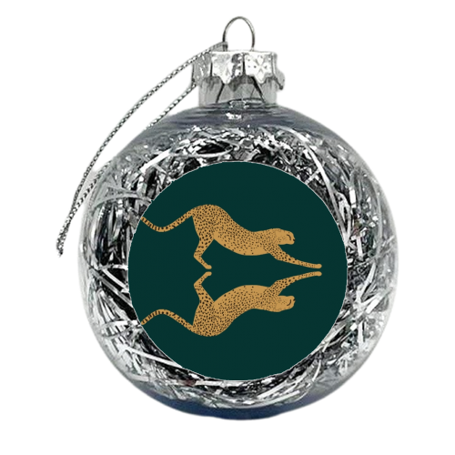 Mirrored Cheetahs - xmas bauble by Ella Seymour
