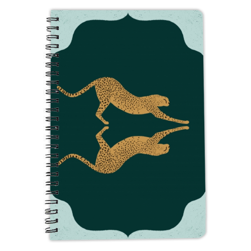 Mirrored Cheetahs - personalised A4, A5, A6 notebook by Ella Seymour