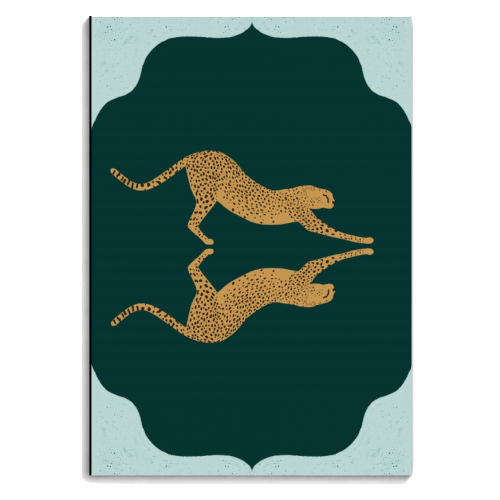 Mirrored Cheetahs - personalised A4, A5, A6 notebook by Ella Seymour