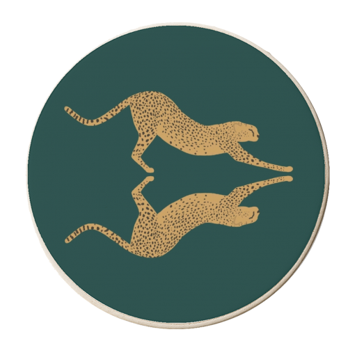 Mirrored Cheetahs - personalised beer coaster by Ella Seymour