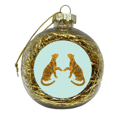Mirrored Tigers - xmas bauble by Ella Seymour