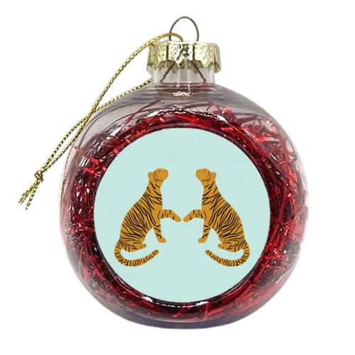 Mirrored Tigers - xmas bauble by Ella Seymour