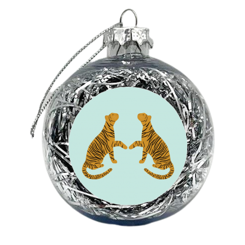 Mirrored Tigers - xmas bauble by Ella Seymour