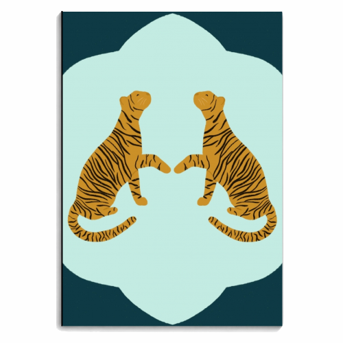 Mirrored Tigers - personalised A4, A5, A6 notebook by Ella Seymour