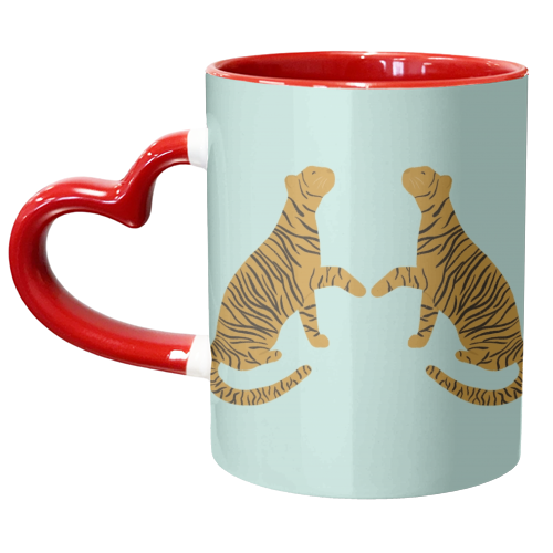 Mirrored Tigers - unique mug by Ella Seymour