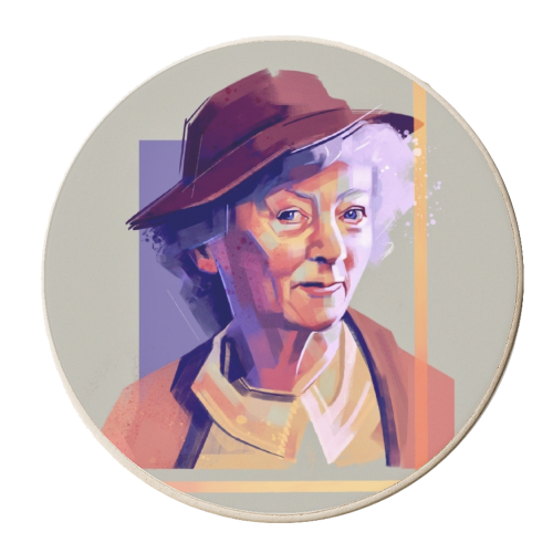 Miss Marple - personalised beer coaster by Rebecca Sampson