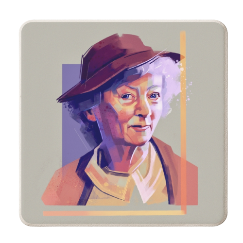 Miss Marple - personalised beer coaster by Rebecca Sampson