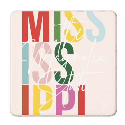 Mississippi "The Magnolia State" Color State - personalised beer coaster by Toni Scott